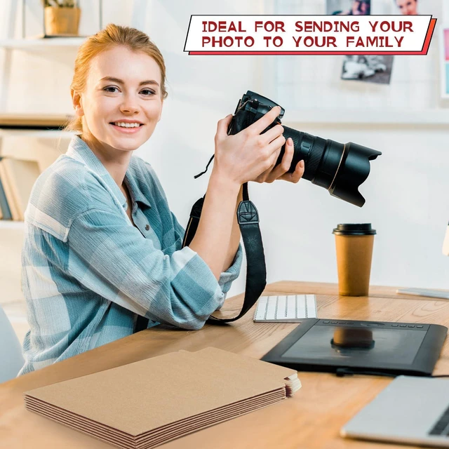 Alt view image 13 of 14 - 300 Pieces 6x8 Rigid Photo Mailers, 350gsm Keep Flat Cardboard Shipping Envelopes with Self Adhesive for Photos, Documents, Prints, CDs, Small Business Mailing