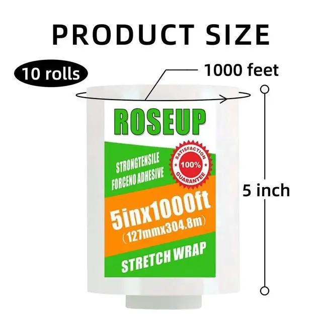Alt view image 8 of 12 - Clear Shrink Wrap Film 5" x 1000ft Roll, 80 Gauge Thick Cling Plastic Wrap for Moving, Pallet Wrap, Self Adhering Packaging Heavy Duty Shrink Film, 10 Pack Refill