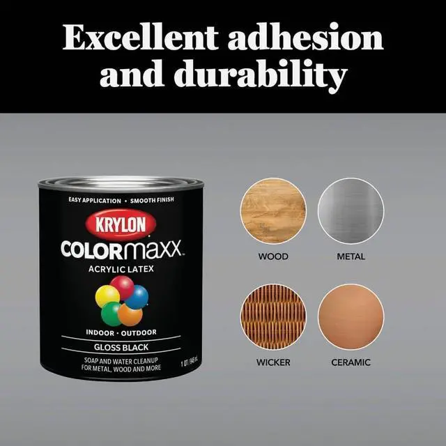 Alt view image 8 of 12 - K05615007 COLORmaxx Acrylic Latex Brush On Paint for Indoor/Outdoor Use, ½ Pint, Satin White