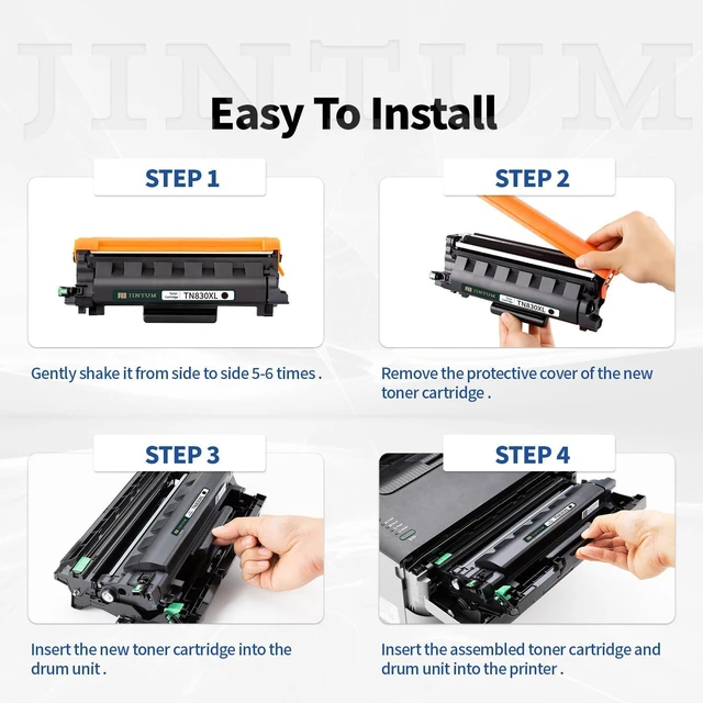 Alt view image 12 of 12 - TN830XL Toner Cartridge Compatible with Brother TN830 TN830XL Toner Cartridge for Brother HL-L2460DW DCP-L2640DW HL-L2405W MFC-L2820DW HL-L2400D Printers (High Yield, 4-Pack)
