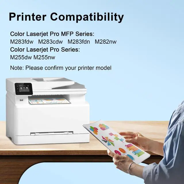 Alt view image 9 of 14 - 206X Toner Cartridges 4 Pack Compatible for HP 206A 206X Toner Cartridges | High Yield 206X Toner for HP Color LaserJet Pro MFP M283fdw M283cdw M255nw M283fdn M282nw Printer with Chip B/C/M/Y