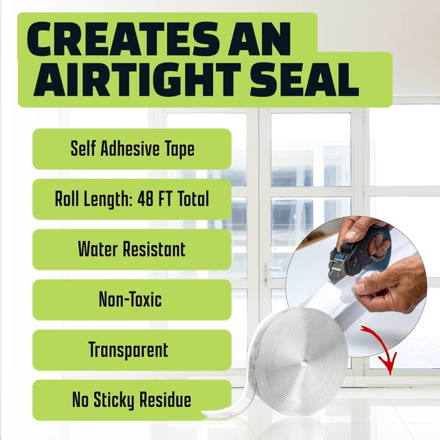 Alt view image 10 of 14 - Alien Draft Seal Set of 49 Feet Anti-Draft Adhesive and Flexible Flap to Seal Gaps Around Doors and Windows As Seen On TV