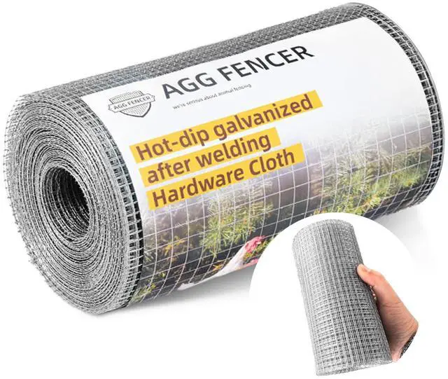 Alt view image 7 of 12 - 8inch x 25ft Hardware Cloth 1/4 inch Chicken Wire Fencing 23Ga | Hot Dipped Galvanized After Welding Garden Plant Supports Welded Metal Chicken Wire Fence Poultry Animal Netting Cage Screen