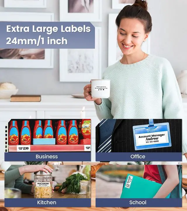 Alt view image 10 of 14 - P780BT Label Maker Machine with-Tape 1Inch Large Print for Business | Rechargeable Bluetooth Label Maker Waterproof-Labels Wireless Labeler Print Wide Tape~12mm 18mm 24mm Warehouse Industrial Use