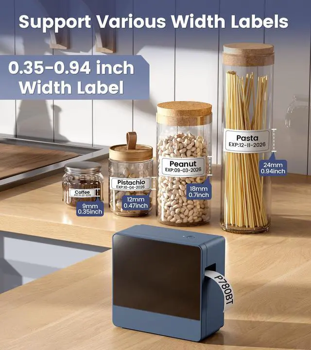 Alt view image 9 of 14 - P780BT Label Maker Machine with-Tape 1Inch Large Print for Business | Rechargeable Bluetooth Label Maker Waterproof-Labels Wireless Labeler Print Wide Tape~12mm 18mm 24mm Warehouse Industrial Use