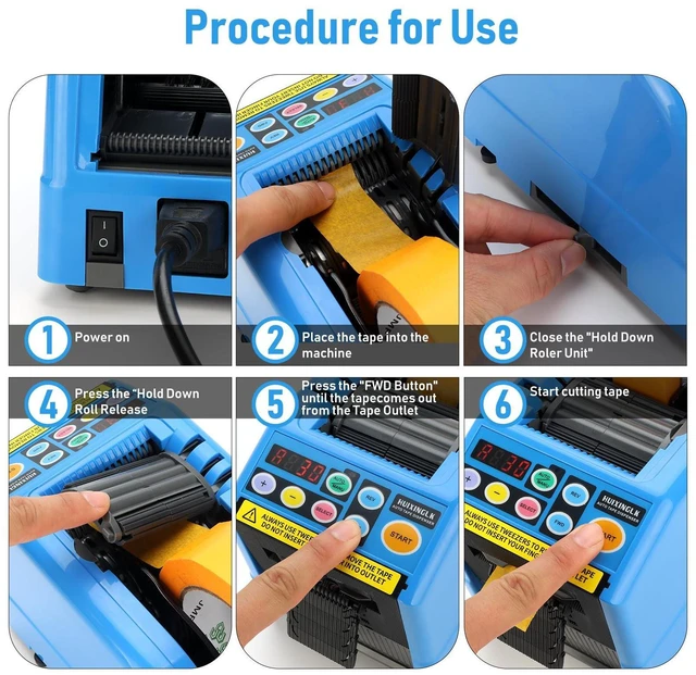 Alt view image 13 of 14 - Upgraded Ceramic Roller Automatic Tape Dispenser, Dual Ribbon Cutting Machine, Adjustable 6-60mm Width 5-999mm Length, Electric Tape Cutter for Business, Shipping, Home & Daily Use