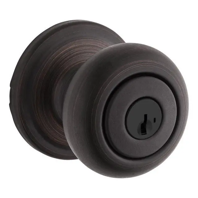 Alt view image 8 of 14 - Hancock Entry Door Knob with Lock and Key, Secure Keyed Handle Exterior, Front Entrance and Bedroom, Venetian Bronze, Pick Resistant SmartKey Rekey Security and Microban