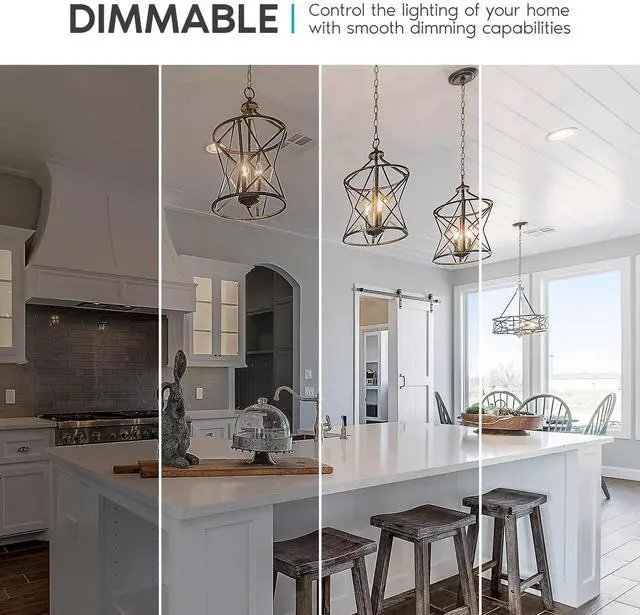 Alt view image 11 of 14 - Vintage Candelabra LED Bulb 60W Equivalent, 550 Lumens, 3500K Natural White, LED Chandelier Light Bulbs 5W, Dimmable, Clear Glass, Filament LED Candle Bulbs, UL Listed, E12 Base (6 Pack)