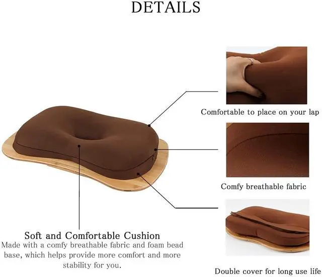 Alt view image 10 of 12 - Lap Desk-Portable Laptop Table with Cushion Bamboo Platform Phone Holder L(21.6"x13.8")