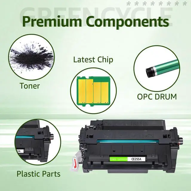 Alt view image 11 of 14 - 55A Toner Cartridge Compatible Replacement for HP 55A CE255A | Works with LaserJet P3015 P3015dn P3015d Pro 500 MFP M521dn M521dw Printer (Black, 2-Pack)