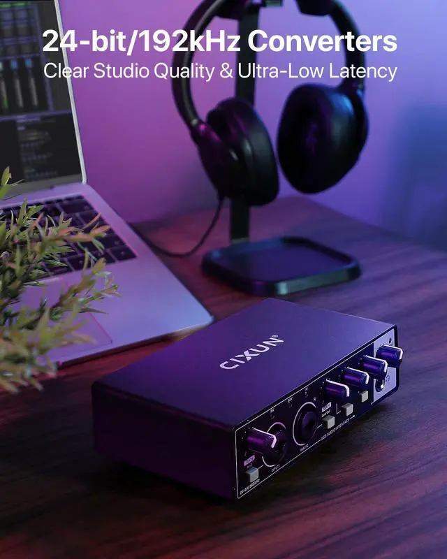 Alt view image 10 of 14 - 2x2 USB-C Audio Interface for PC/Mac Recording, 24-bit/192kHz, Dual TS/XLR Inputs, +48V Phantom Power, Studio/Podcast/Streaming (Matte Black)
