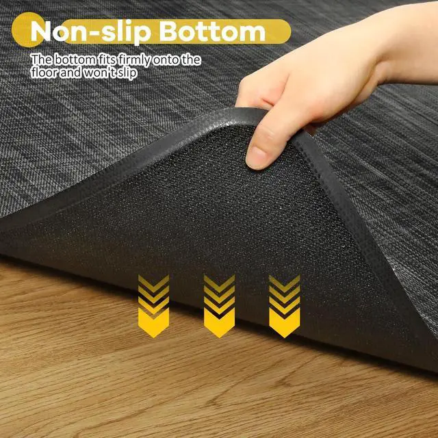 Alt view image 12 of 14 - Large Office Chair Mat for Hardwood Floor, 48" x 60" Desk Floor Mat for Rolling Chair, Heavy Duty Anti-Slip Floor Protector Rug for Home Office, Black