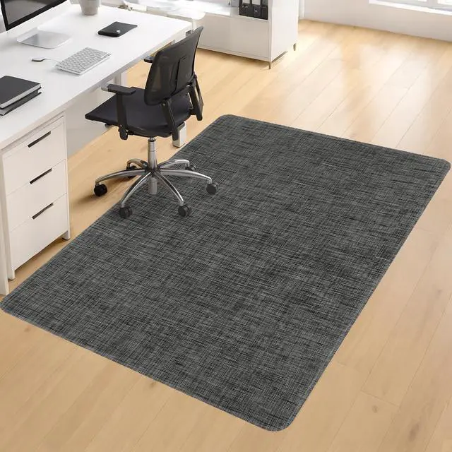 Alt view image 8 of 14 - Large Office Chair Mat for Hardwood Floor, 48" x 60" Desk Floor Mat for Rolling Chair, Heavy Duty Anti-Slip Floor Protector Rug for Home Office, Black