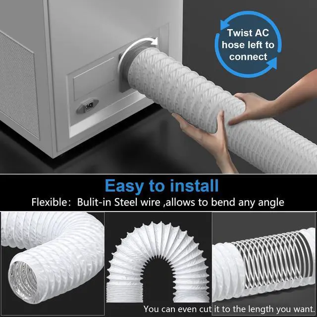 Alt view image 10 of 14 - 6 Inch Duct -16 FT White PVC and Aluminum Ducting for Heating Cooling Ventilation and Exhaust