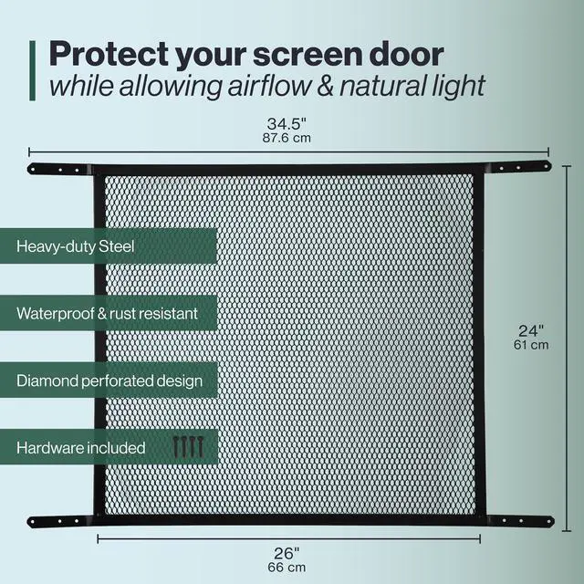 Alt view image 7 of 10 - M-D Building Steel Door Grille, Bronze, 24in x Fits Doors 30in-36in | Powder-Coated Steel, Screw-On Install Screws Included, Cut-To-Fit Hacksaw Trim, Indoor/Outdoor Use, Rust Resistant