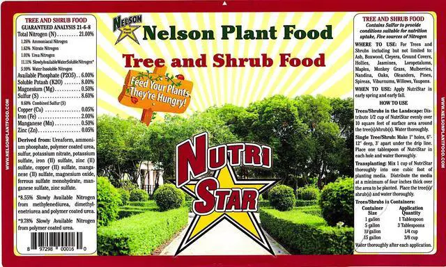 Alt view image 7 of 10 - Nelson - Trees, Shrubs, & Evergreens Plant Food for In-Ground, Containers, & Patios, Granular Fertilizer, NutriStar 21-6-8 (15 lb.)