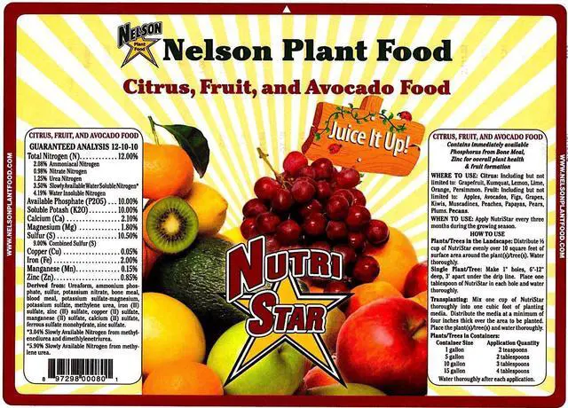 Alt view image 6 of 8 - Nelson - Citrus Fruit & Avocado Tree Plant Food for In-Ground, Containers, & Patios, Granular Fertilizer, NutriStar 12-10-10 (15 lb.)