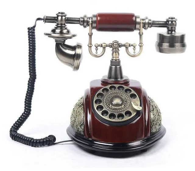 Alt view image 8 of 14 - Royal Vintage Telephone Antique Desk Phone Corded Retro Phone Rotary Antique Dial Handset Corded Desk Home Office Vintage Decorative Telephone (Bronze)