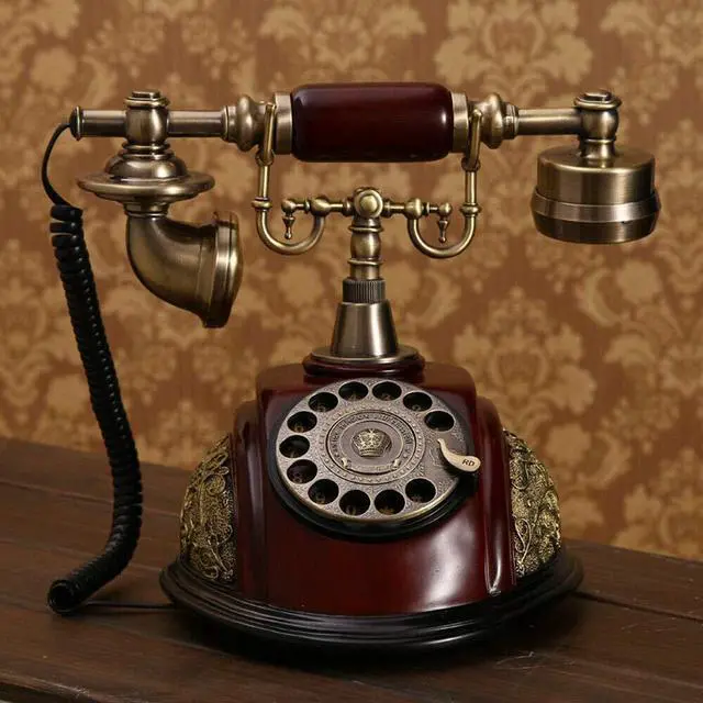Alt view image 9 of 14 - Royal Vintage Telephone Antique Desk Phone Corded Retro Phone Rotary Antique Dial Handset Corded Desk Home Office Vintage Decorative Telephone (Bronze)