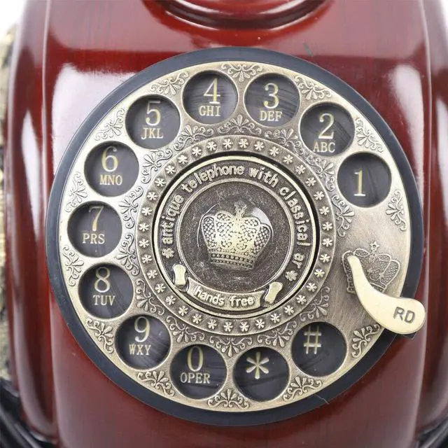 Alt view image 11 of 14 - Royal Vintage Telephone Antique Desk Phone Corded Retro Phone Rotary Antique Dial Handset Corded Desk Home Office Vintage Decorative Telephone (Bronze)