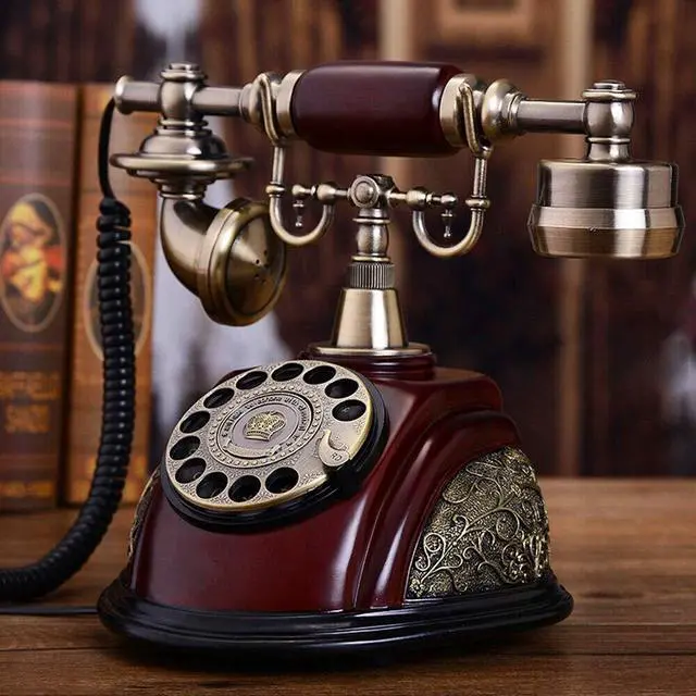 Alt view image 10 of 14 - Royal Vintage Telephone Antique Desk Phone Corded Retro Phone Rotary Antique Dial Handset Corded Desk Home Office Vintage Decorative Telephone (Bronze)