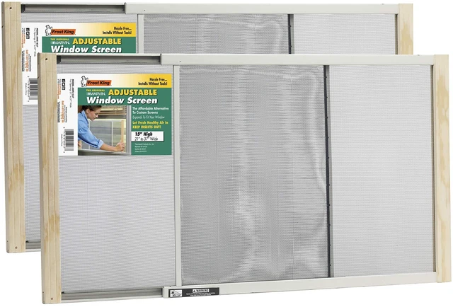 Alt view image 7 of 12 - 2AWS1537 WB Marvin Adjustable Window Screen, 15in High x Fits 21-37in Wide (2 Pack)