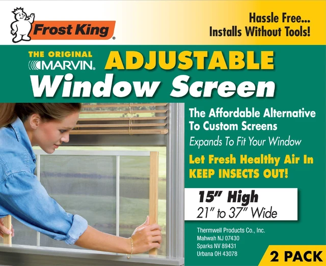 Alt view image 8 of 12 - 2AWS1537 WB Marvin Adjustable Window Screen, 15in High x Fits 21-37in Wide (2 Pack)