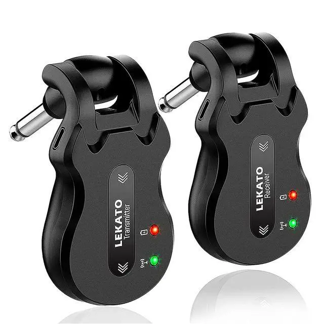 Alt view image 8 of 14 - LEKATO 5.8Ghz Wireless Guitar System 4 Channels Audio Digital Guitar Transmitter Receiver