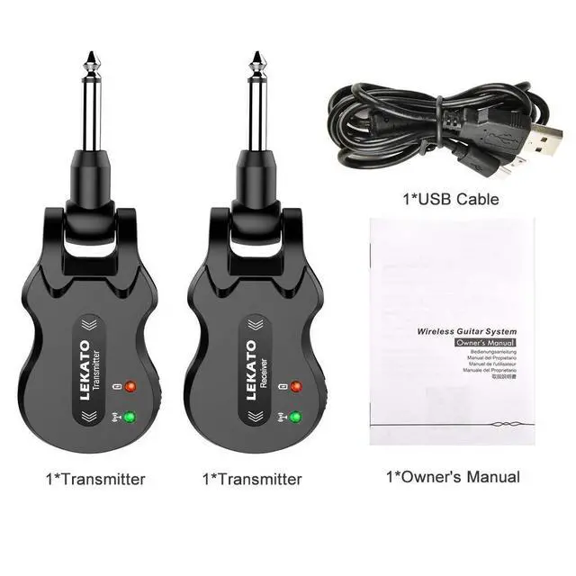 Alt view image 14 of 14 - LEKATO 5.8Ghz Wireless Guitar System 4 Channels Audio Digital Guitar Transmitter Receiver