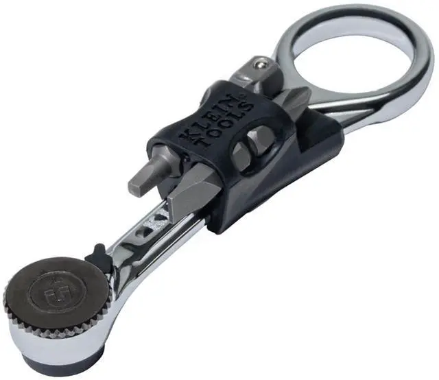 Alt view image 8 of 14 - 65200MAG Slim-Profile Magnetic Mini Ratchet, 90-Tooth Ratchet Screwdriver Set with 1/4-Inch Nut Driver, 4 Bit Storage, Includes Phillips, Slotted, Square, and Nut Driver Adapter