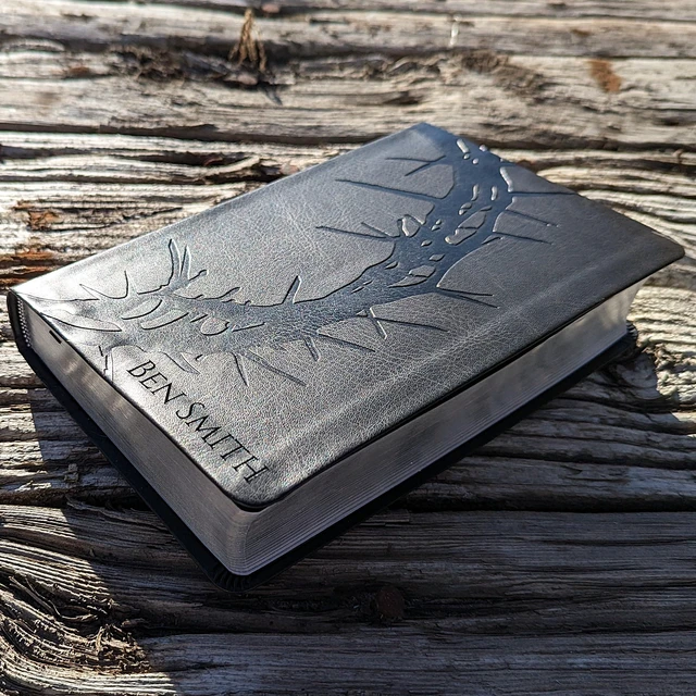 Alt view image 7 of 10 - Personalized KJV Large Print Personal Size Reference Bible | Custom Engraved Name with Crown of Thorns | Easy-to-read Study Bible | Christian Gift for Men, Women, and Kids (Personalized Name)