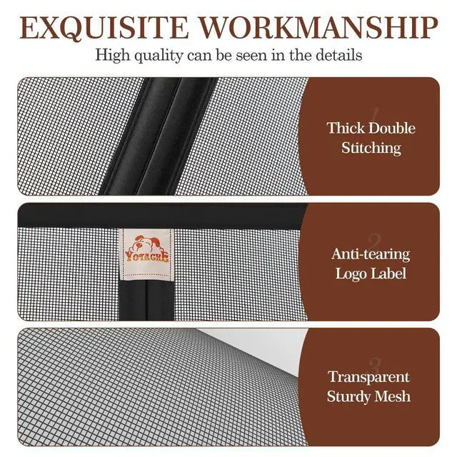 Alt view image 11 of 14 - Magnetic Screen Door, for 32x80 Doors, Black | Screen Size 34"x81", High-Density Fiberglass Mesh, Powerful Magnets & Windproof Hasp, For Front/Back Patio Doors