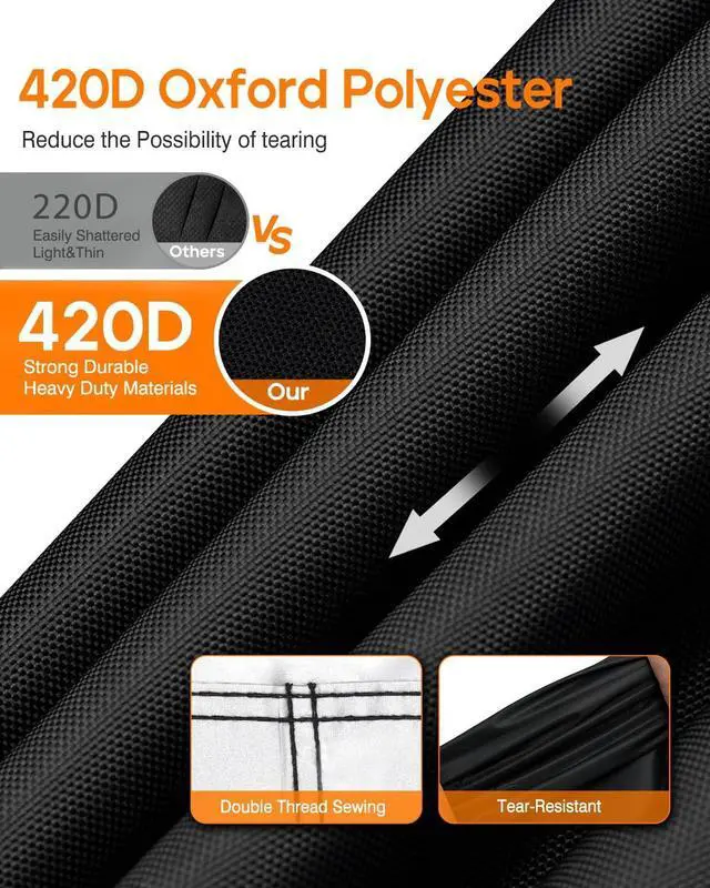Alt view image 11 of 14 - Golf Cart Cover 8 Passenger for Club Car EZGO Yamaha Golf Carts | Heavy Duty 420D Durable Fabric, Waterproof Rear Zipper, Windproof Strap Dustproof UV resistant for 8 Seat Cart Up to 169 Inch