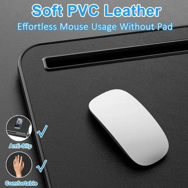 Alt view image 10 of 12 - Laptop Bed Desk, X-Large Leather Adjustable Computer Bed Table Tray, Foldable Laptop Lap Desk for Bed Sofa Couch Floor Writing Eating Working with Drawer 2 Movable Stoppers (23.6 inch, Black)