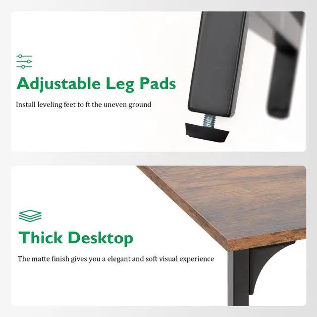 Alt view image 10 of 12 - 32 Inch Home Office Desk and Chair Set,32 Inch Computer Desk with Ergonomic Height Adjustable Office Chair for Home Office (Vintage and Black)