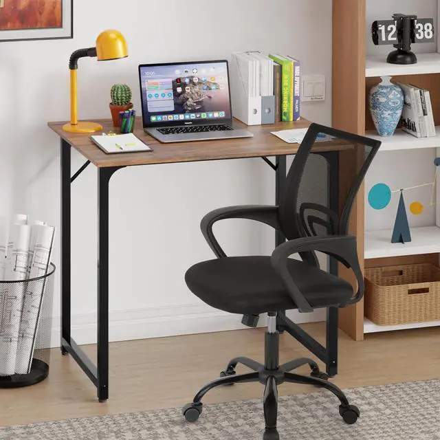 Alt view image 12 of 12 - 32 Inch Home Office Desk and Chair Set,32 Inch Computer Desk with Ergonomic Height Adjustable Office Chair for Home Office (Vintage and Black)