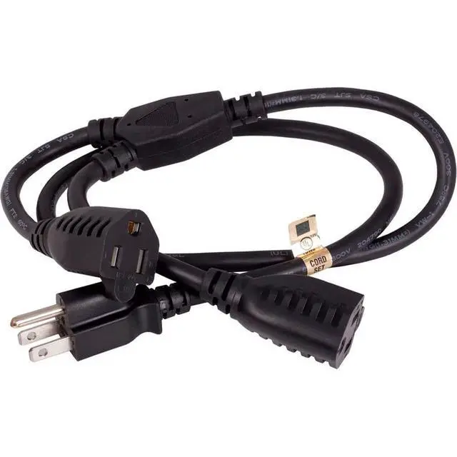 Alt view image 5 of 8 - Power Cord Splitter Cable, 2 NEMA 5-15R to 1 NEMA 5-15P - Splitter Cord, Y Power Cable, Power Cord Extension and Splitter (36 inches)