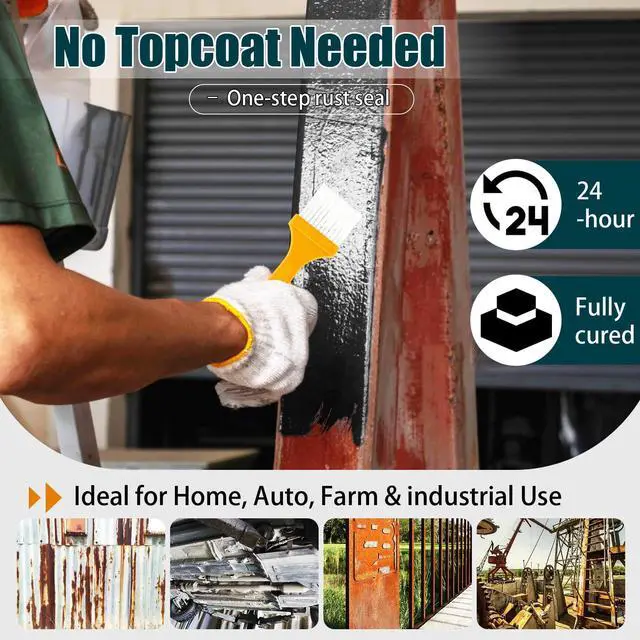 Alt view image 11 of 14 - 2-in-1 Rust Converter & Metal Primer, Stops Rust,Rust Inhibitor Paint for Metal, Rust Conversion Paint, Heat-Resistant Anti Rust Coating for Car, Marine, Industrial, Chassis, Long-Lasting (35 oz)