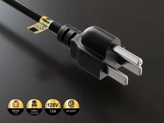 Alt view image 9 of 14 - Power Cord Splitter Cable, 2 NEMA 5-15R to 1 NEMA 5-15P - Splitter Cord, Y Power Cable, Power Cord Extension and Splitter (72 inches)