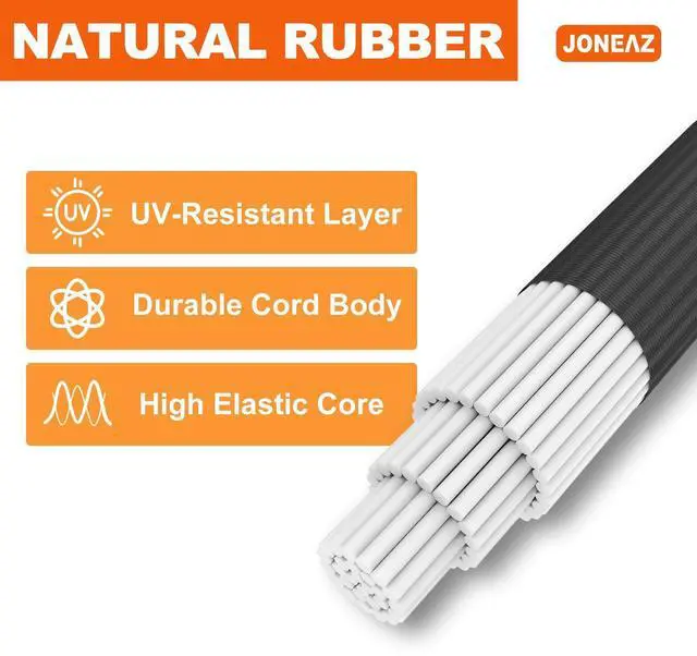 Alt view image 11 of 14 - 8 Pcs 48" Adjustable Bungee Cords with Hooks, Heavy Duty | UV Resistant Shock Straps with Carabiner Clips