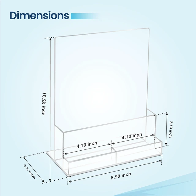 Alt view image 9 of 14 - 6 Pack Acrylic Brochure Holder 8.5x11, Clear Brochure Display Stand with Acrylic And Business Card Holder, Plastic Flyer Display Stand for Magazine, Pamphlet, Booklets, Menu, Journals