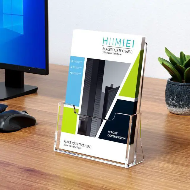 Alt view image 12 of 14 - Brochure Holder 8.5 x 11 inches, Acrylic Flyer Holder with 6 Pack, Plastic Stands for Displaying Magazines, Pamphlets, Literature, Brochures, Booklets, Menu