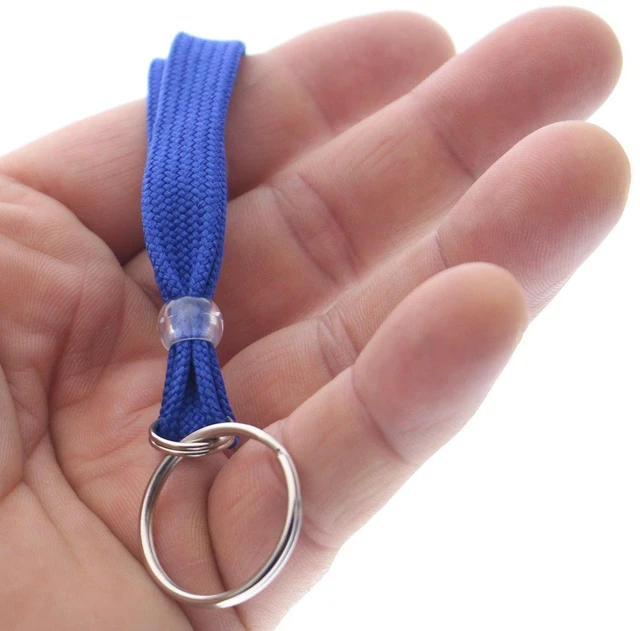 Alt view image 9 of 12 - Bulk 100 Pack - Heavy Duty Breakaway Lanyards for Keys and ID Badges with Key Chain Split Ring - Break-Away Clasp and Keychain Keyring/Badge Holder Attachment (Royal Blue)