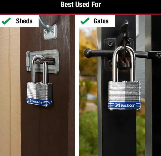 Alt view image 14 of 14 - Outdoor Padlocks, Lock Set with Keys, Keyed Alike Padlocks with Long Hardened Shackles that Resist Cutting for Gates, Sheds, Fences, 3 Pack, 3TRILF