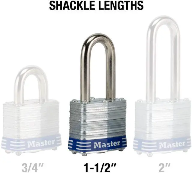 Alt view image 11 of 14 - Outdoor Padlocks, Lock Set with Keys, Keyed Alike Padlocks with Long Hardened Shackles that Resist Cutting for Gates, Sheds, Fences, 3 Pack, 3TRILF