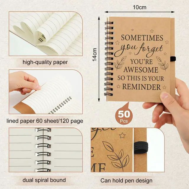 Alt view image 10 of 14 - 100 Pcs Employee Appreciation Gifts Inspirational Gifts Set Mini Spiral Notebooks with Pen May You Be Proud of The Work You Do Motivational Thanks Gift for Staff Coworkers (Motivational Style)