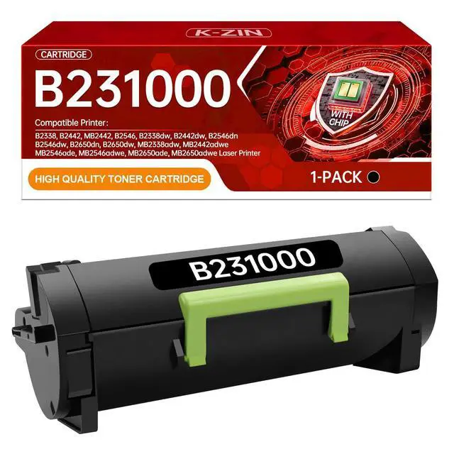 Alt view image 8 of 14 - B2338 B231000 Black Toner Cartridge with Chip 3500 Pages | Compatible with Lexmark B2338 MB2338 B2442 B2546 B2650 MB2442 MB2546 MB2650 Printer for B231000 B241H00 Black Toner
