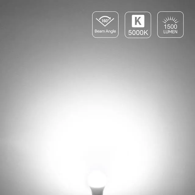 Alt view image 12 of 14 - A19 E26 Non-Dim LED Light Bulbs 14W 1500 Lumens Daylight White 6 Pack | 100W equivalent,High Brightness,Long lifespan,80 CRI,Flicker-free,Home,Living room,Bedroom,Kitchen,Dinning room,lamp