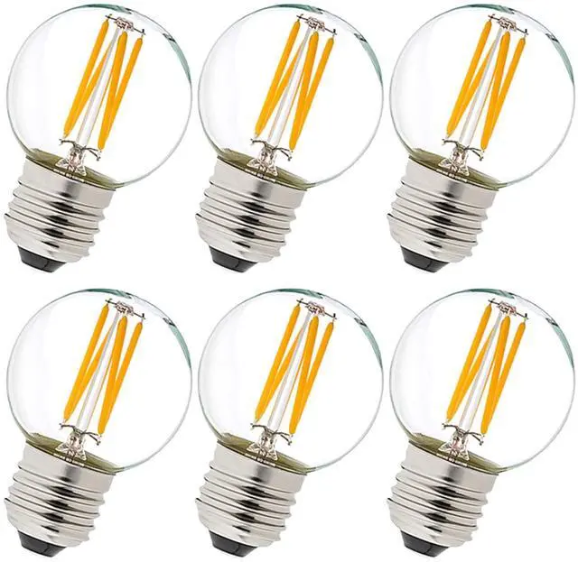 Alt view image 8 of 14 - G16.5 Edison Bulbs,E26 Led Bulb 60 watt,Warm White 2700K,Clear | Dimmable,6w=60 watt light bulbs,600lm,AC120V,360°,ETL,No Flicker,Globe Light Bulbs for Pendant,Chandeliers,Vanity,Desk,6Pack
