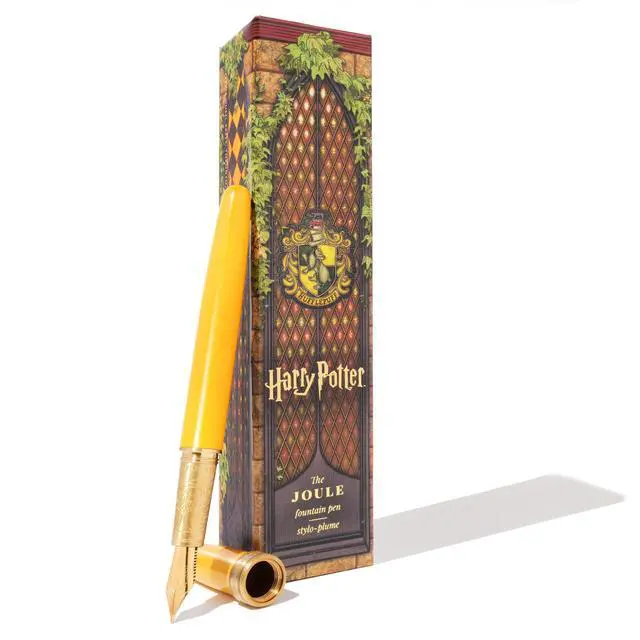 Alt view image 8 of 14 - Warner Bros., Official Licensed, Harry Potter, Joule Pen, Hufflepuff House, Secrets Etched in Silver and Gold, Gold Plated No. 6 Nib